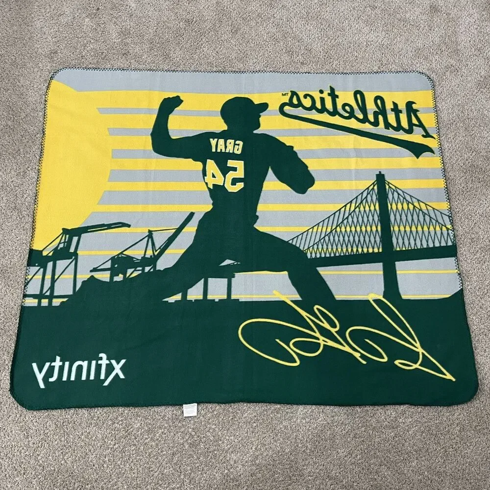 Oakland Athletics Blanket #54 Sonny Gray Green Yellow MLB Stadium Giveaway‎ 2016